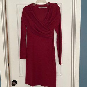 Athleta fall dress, Sz Small, Dark red, organic cotton/wool blend
